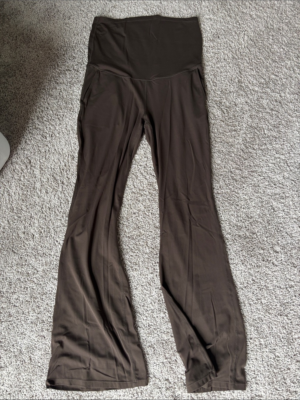 High-Waist Brown Flare Yoga Pants